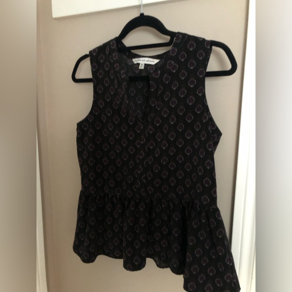 Cupcakes and Cashmere Floral peplum blouse